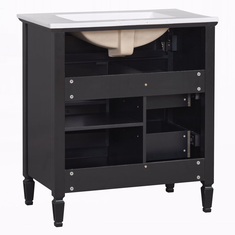Meuble-lavabo 30 po avec lavabo, Noir