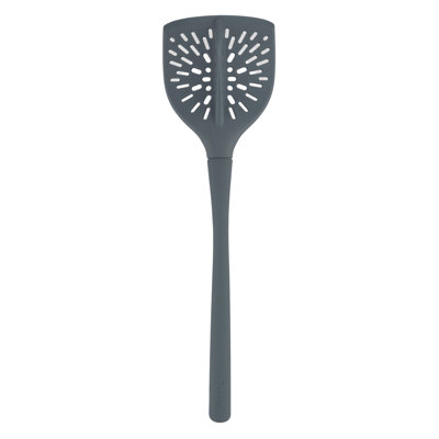 Tovolo Ground Meat Tool with Angled Fins and Grease-Draining Perforations, Charcoal
