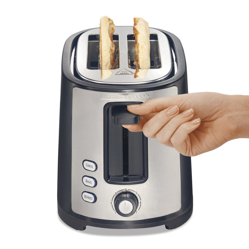 Hamilton Beach Black Stainless Steel 2-Slice Toaster with Wide Slots