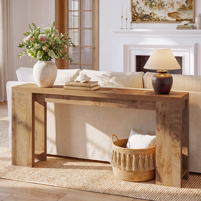 70.9" Console Table For Entryway, Brown