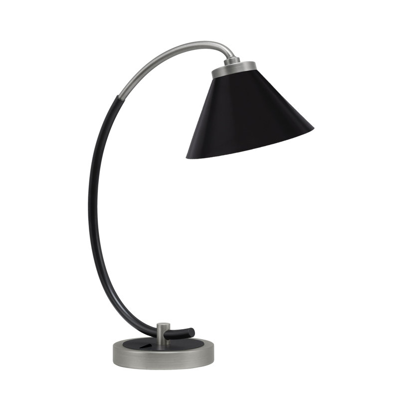Lampe de bureau en acier inoxydable Waldena, Graphite / noir mat, Noir