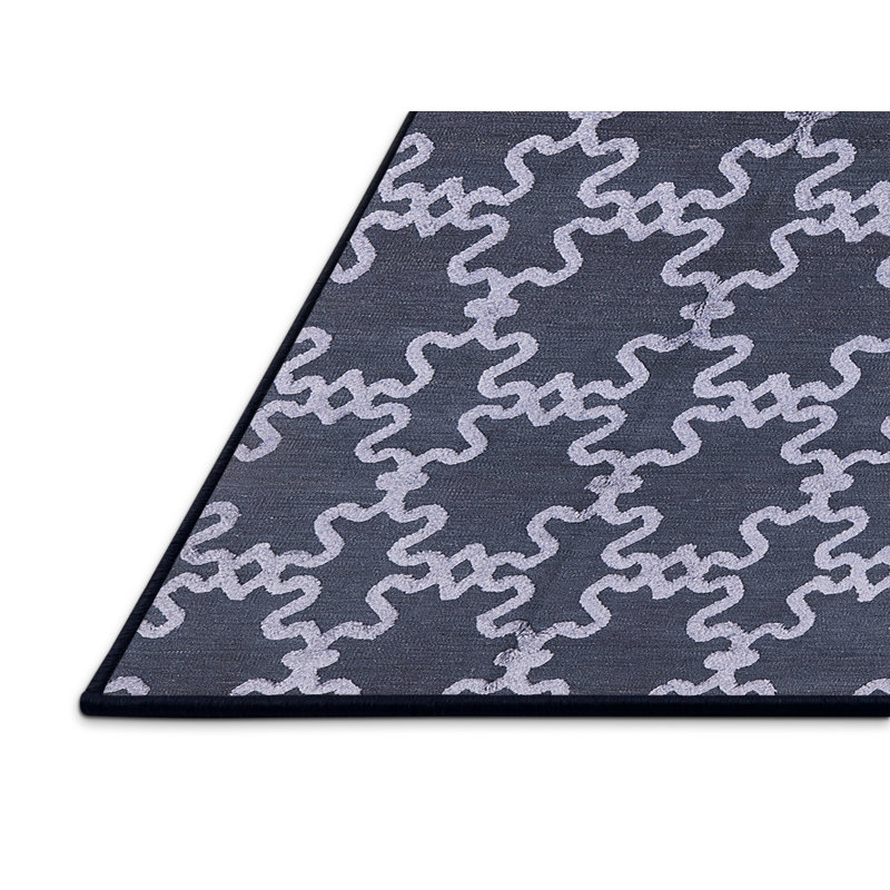 Tapis oriental bleu marine Leonard, Rectangle 7 pi x 9 pi