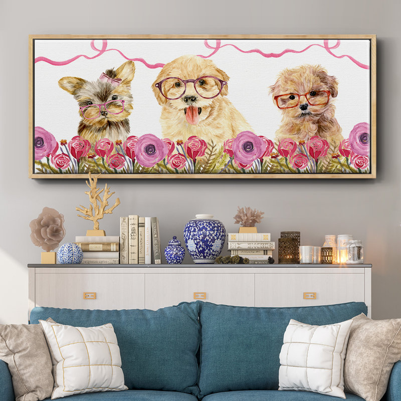 Collection Puppy Valentine, toile encadrée, H 20 po x l 50 po