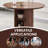 47" Round Dining Table with Two-Layer Storage Shelves and Flexible Opening Door