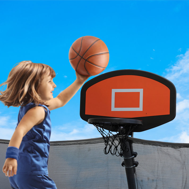 Cerceau de trampoline avec ballon et pompe, accessoire de cerceau réglable avec rebord, universel