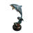 Single Dolphin Bronze Sculpture Leaping Wave Base 13"x8"x21"H
