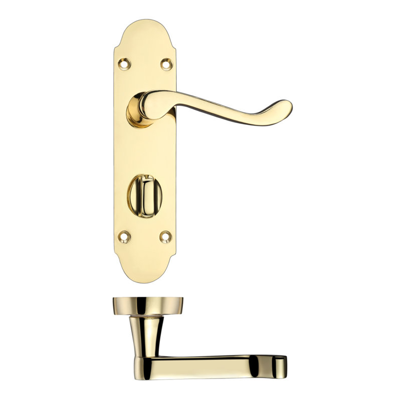 Patternsin Bathroom Door Handle, Electro Brass