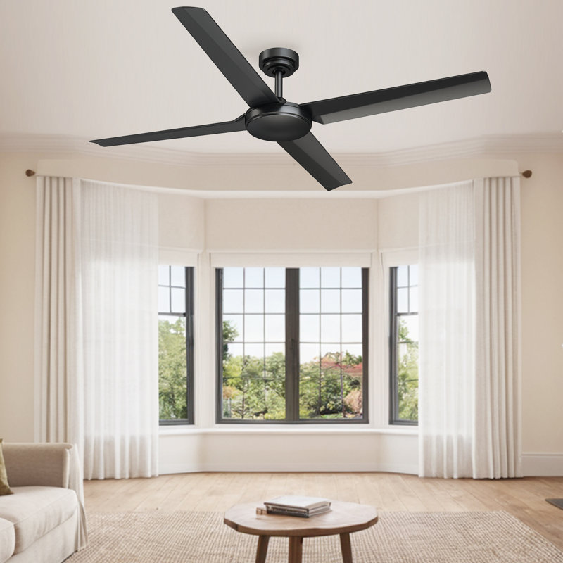 Kellogg 56 inch Indoor/Outdoor Matte Black Ceiling Fan with Remote Control