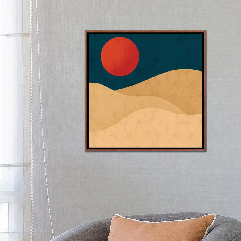 Sahara par Reyna Noriega - impression d'art graphique, Toile classique avec cadre brun, H 26 po x l 26 po x P 1,5 po