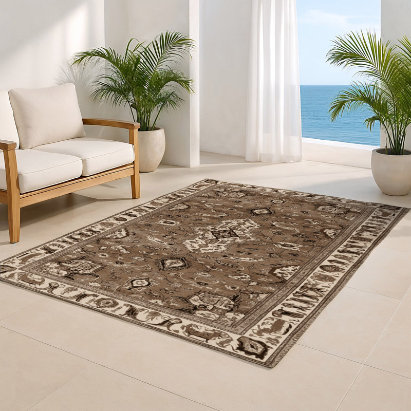 Tapis d'intérieur et d'extérieur brun Persian, Rectangulaire 2 pi x 3 pi