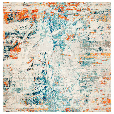 Felty Abstract Cream/Orange/Blue Rug