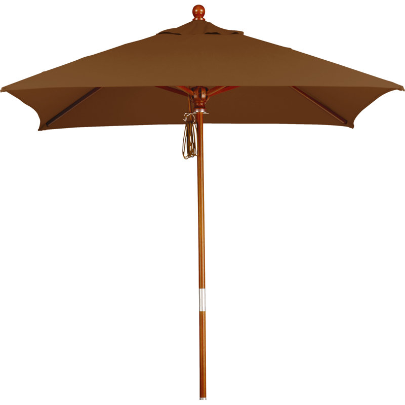 Parasol de marché carré 6 pi Yaritza, Sunbrella A tissu teck