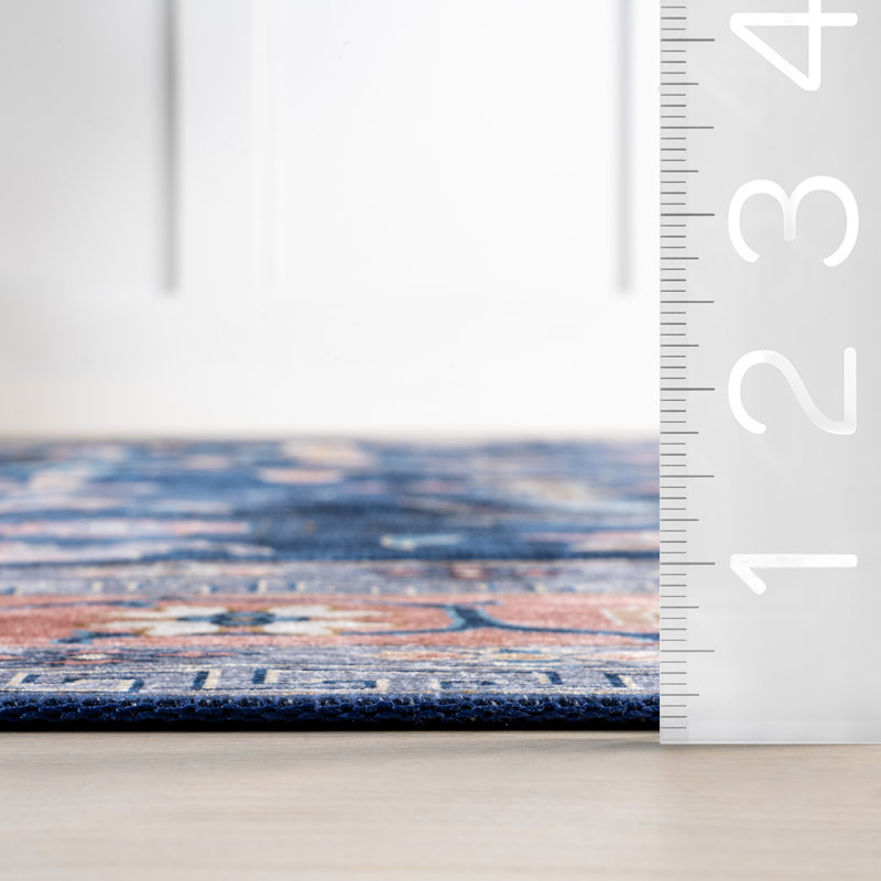 Capac SplashGuard Traditional Medallion Machine Washable Area Rug, Rectangle 5' x 8'