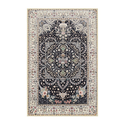 Tapis oriental multicolore tissé à la machine Oriental