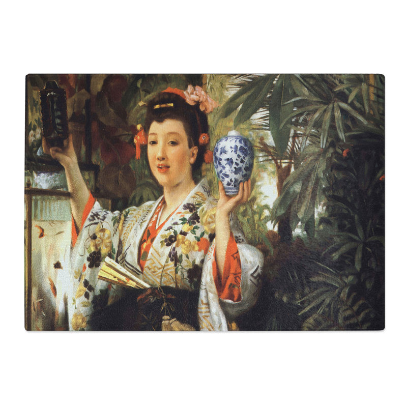 The Japanese Vase by James Tissot Chopping Board, 20cm W x 28.5cm L