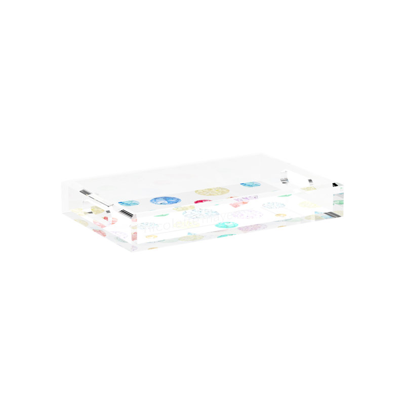 Jewel Acrylic Rectangle Decorative Tray, 2" H x 12.5" W x 7.75" D