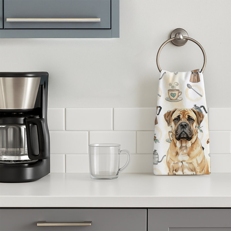 Bullmastiff Coffee Bar Kitchen Towel, Bullmastiff
