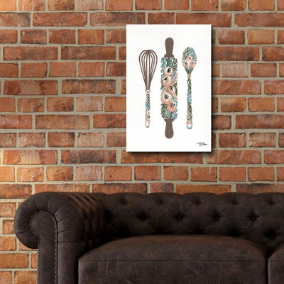  «Floral Bake Tools» par Michele Norman, art mural en verre acrylique, 16 po x 24 po