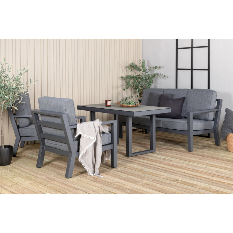 Imma 4 - Person Seating Group with Cushions, Black