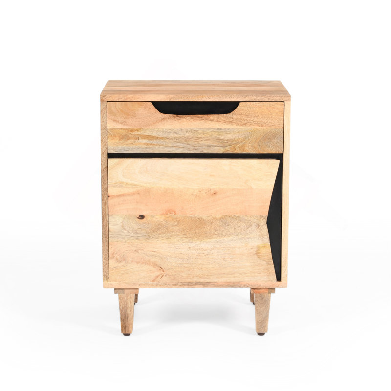 Natural Wood Nightstand
