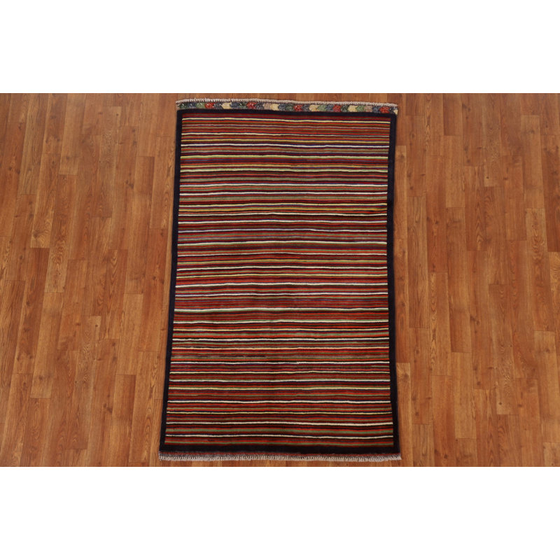 Striped Gabbeh  Modern Area Rug 3x5