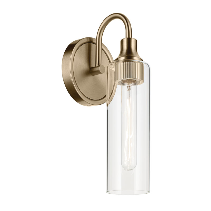 Applique murale 1 lumière 13 "avec verre transparent 13", Bronze