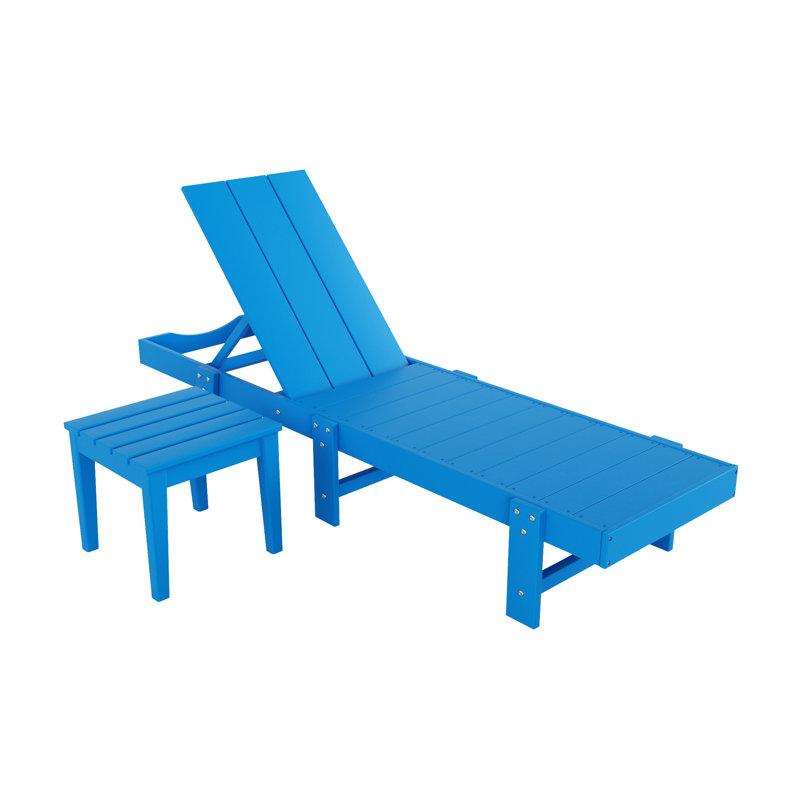 Chaise longue inclinable 77,6 po en poly, Bleu pacifique