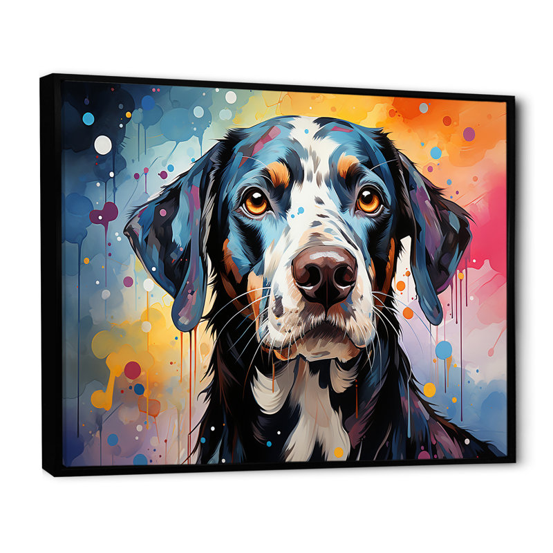 Dalmatian Dots I - reproduction sur toile, H 24 po x l 32 po x P 1 po, Cadre flottant noir