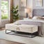 Base de lit en métal avec velours beige 58,6 po-386890928-386890929