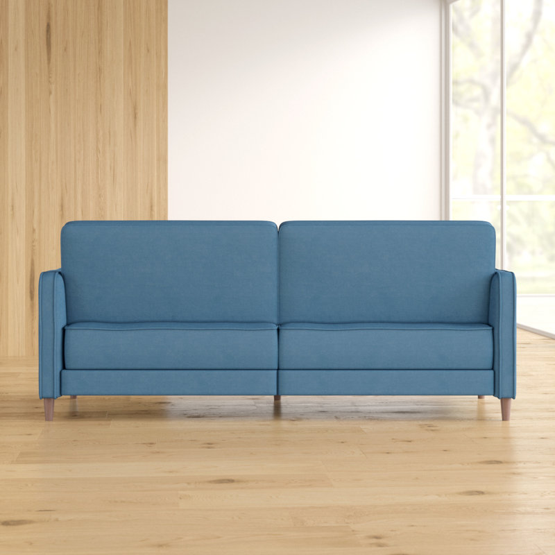 Karaline 81'' Upholstered Convertible Sofa, Ocean Blue