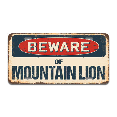 Cadre en aluminium «Beware of Mountain Lion»