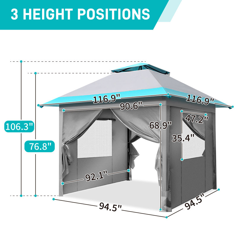 10 Ft. W x 10 Ft. D Metal Patio Gazebo