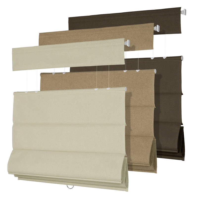 Abat-jours romains sans perceuse, stores romains occultants sans cordon, blanc 23 po x H 48 po, Beige, L 50 po x L 48 po