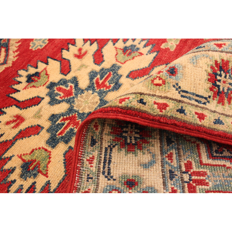 Tapis de couloir unique en laine noué à la main style Ouzbék gazni des années 2010 de 2 pi 7 po x 9 pi 6 po rouge Gorm