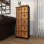 Commode haute 10 tiroirs en bois avec poignées boulonnées