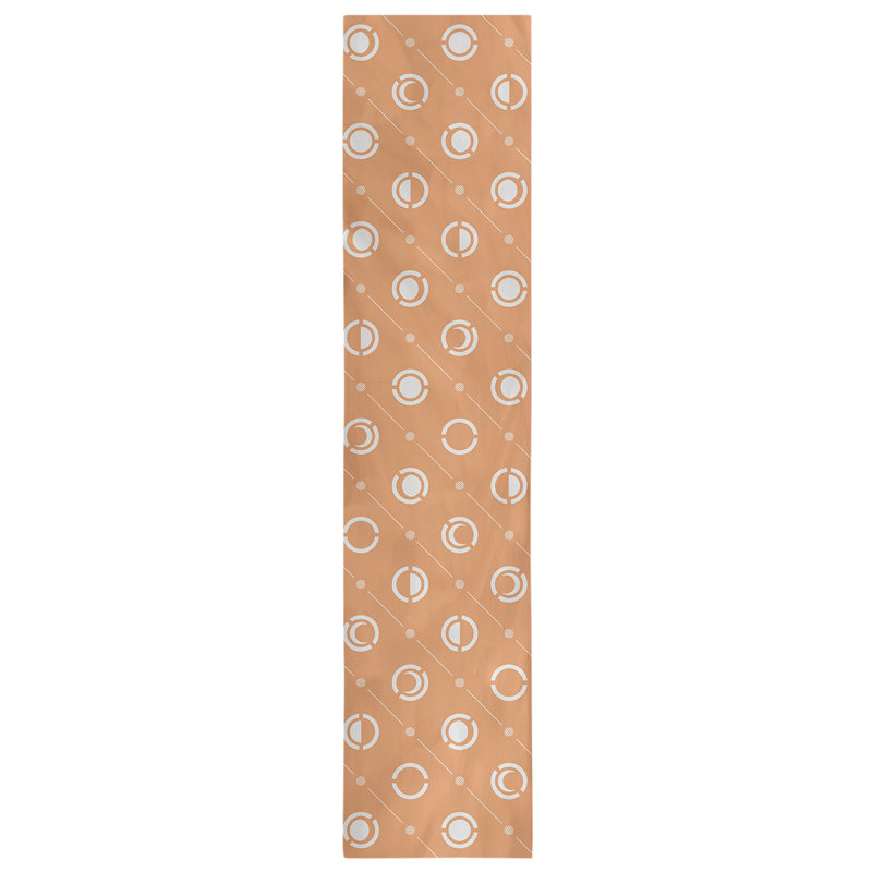 Classic Moon Phases Table Runner, 16" x 72", Orange/White