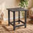 Adirondack Patio Table 17" Height Square HDPE Outdoor Side Table, Weatherproof Waterproof Sun Resistant Easy Clean Backyard End Table, Grey-1334189462