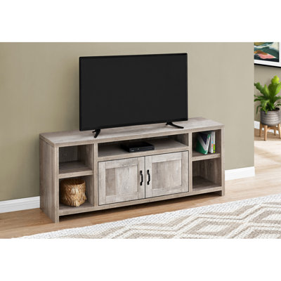 Meuble télé moderne 60 po, console avec rangement, taupe pour le salon et la chambre à coucher - élément de style décoratif