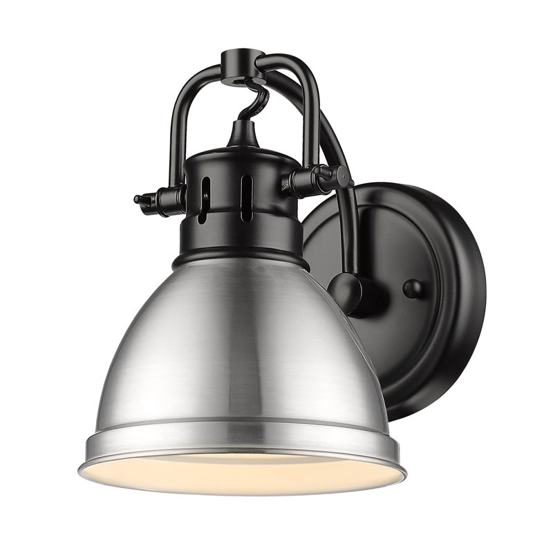 Applique murale 1 lumière pour salle de bain Calico, Noir mat, Étain