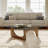 Triangular Abstract Coffee Table Tempered Glass Accent Table For Living Rooms