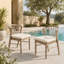 Chaises de patio en bois d'acacia avec coussins et patins antidérapants