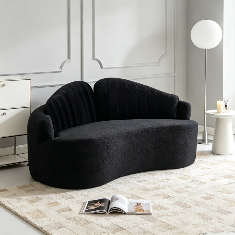 Canapé courbé, Black-two-seater