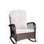 Chaise berçante d'extérieur à coussin épais - Protégée pour le patio