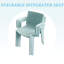 Holiday - Fauteuil empilable moderne en plastique 4 pièces pour une utilisation intérieure / extérieure - Dossier ergonomique à lattes, matériau PP toutes saisons, bleu ciel clair - patio, balcon, café-518754462