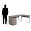 Bureau d'ordinateur à finition brune Boyet avec pieds en métal argenté, H 29,85 po x l 78,56 po x P 47,03 po Boyet