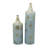 Armeta Metal Distressed Tall Geometric Decorative Vase with Grid Pattern and Gold Accents