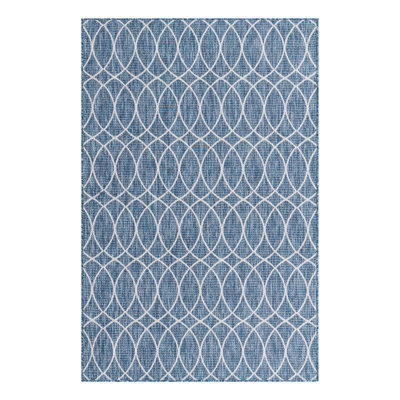 Blue Gitter Indoor/Outdoor Trellis Rug