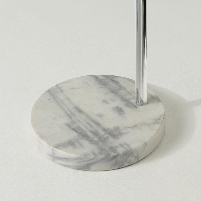 Adjustable Chrome Arc Floor Lamp with Marble Base