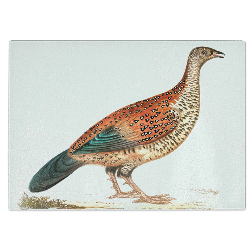 Tempered Glass Curria Partridge Illustration Chopping Board, 39 cm W x 28.5 cm L