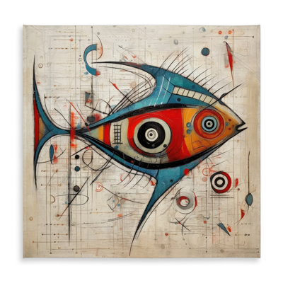 Abstract Fish Blue Tablecloth for Indoor/Outdoor Home Decor